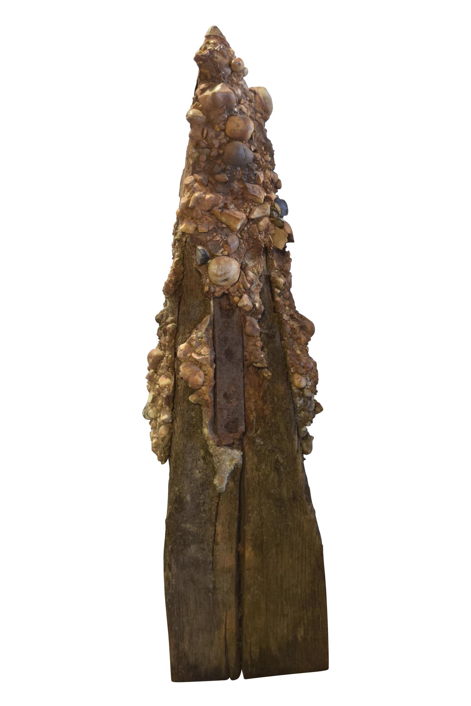 A Pair of Sculptural Pier Fragments, Fishermans Wharf, San Fransisco 9" W x 9" D x 36" H and 8.5" W x 9" D x 31.5" H — United States, 20th Century