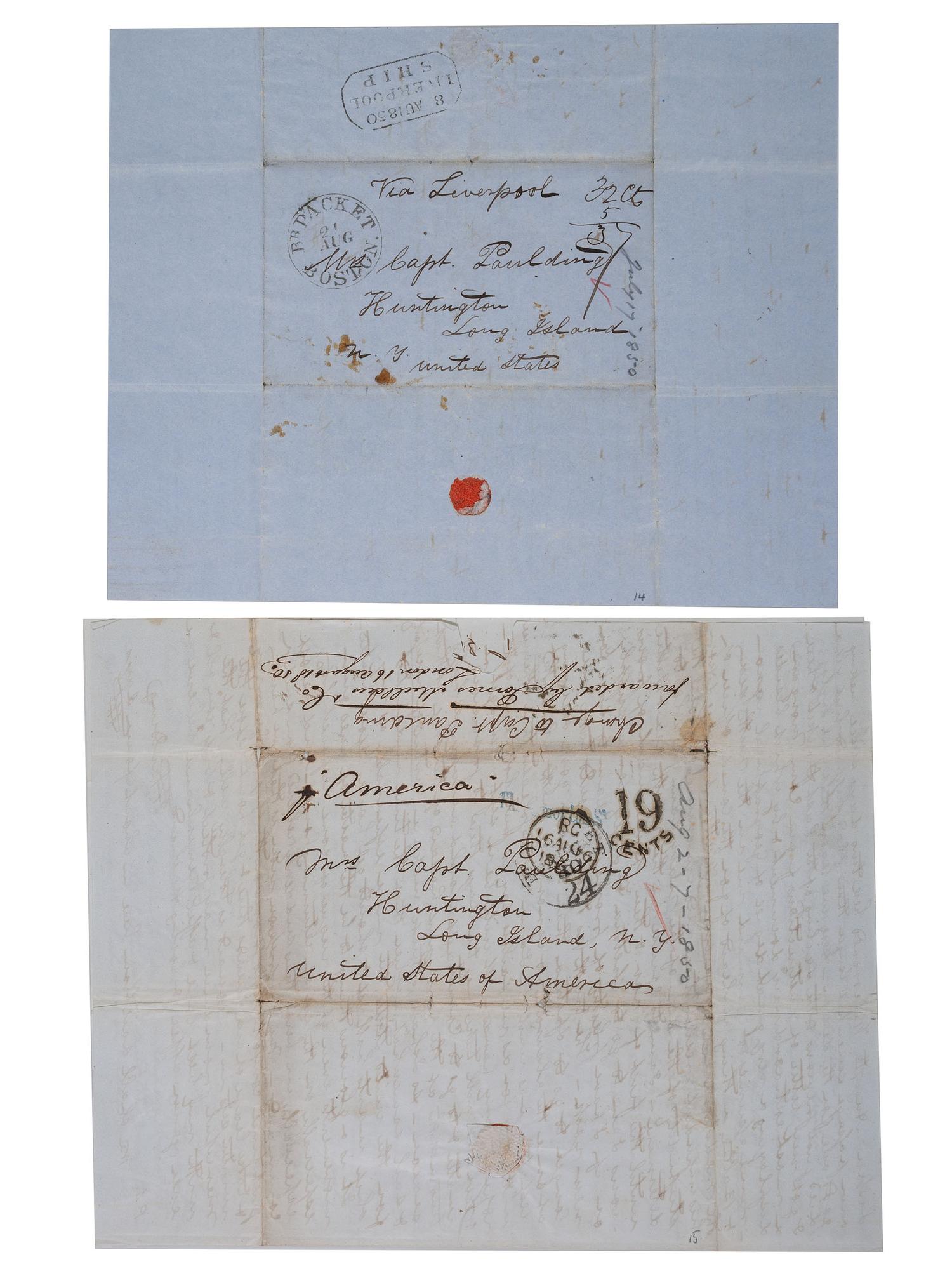 [US NAVY]. PAULDING, Commodore Hiram (1797-1878). Personal correspondence of Paulding to his wife Ann Marie Paulding, and other family members, incl. discussion of naval activity, encounters with heads of state, and more.