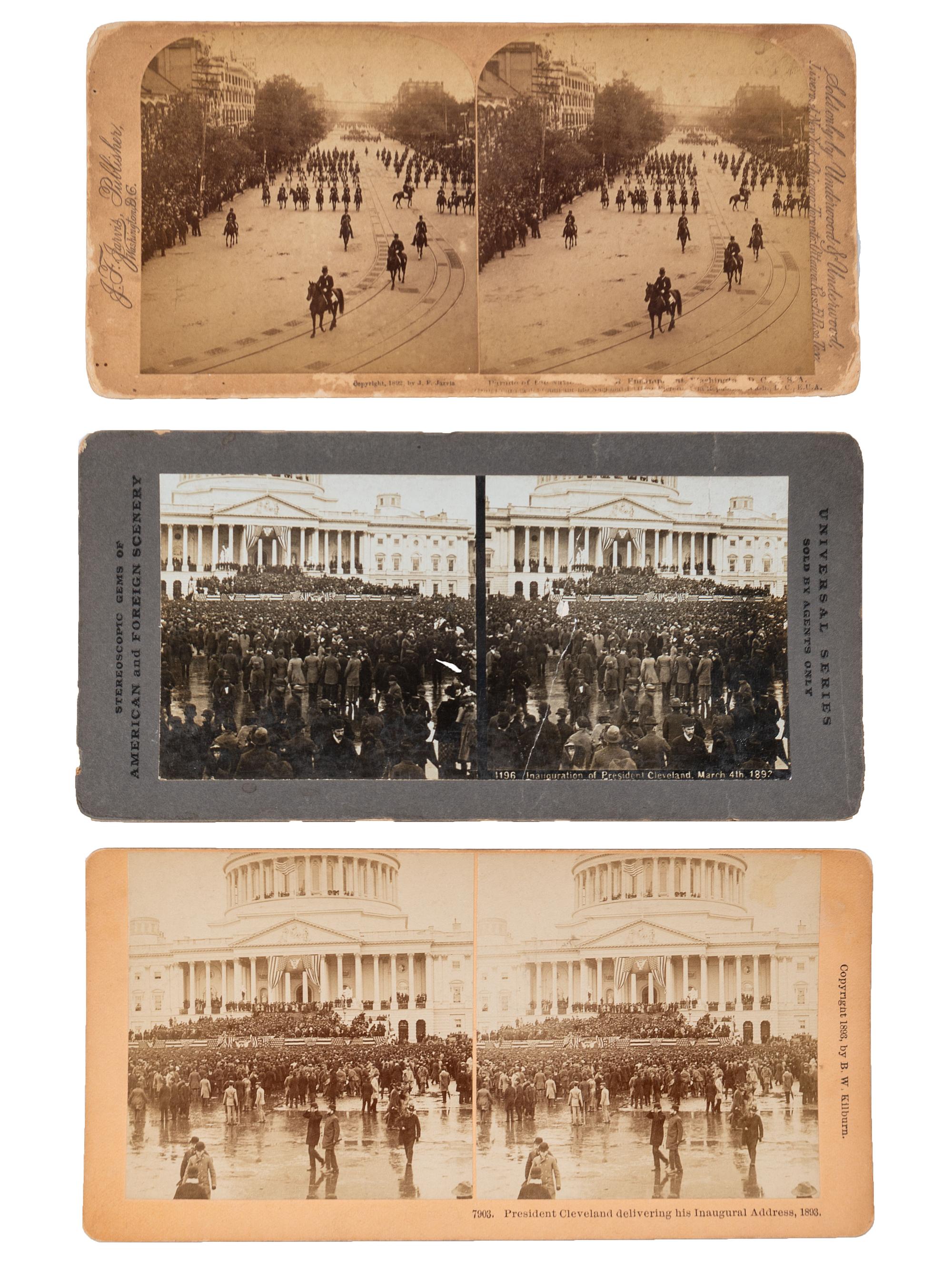 [EARLY PHOTOGRAPHY]. A group of approx. 95 stereoviews highlighted by images of US presidents, views in and around Washington, DC and Mount Vernon, and African American and female subjects.