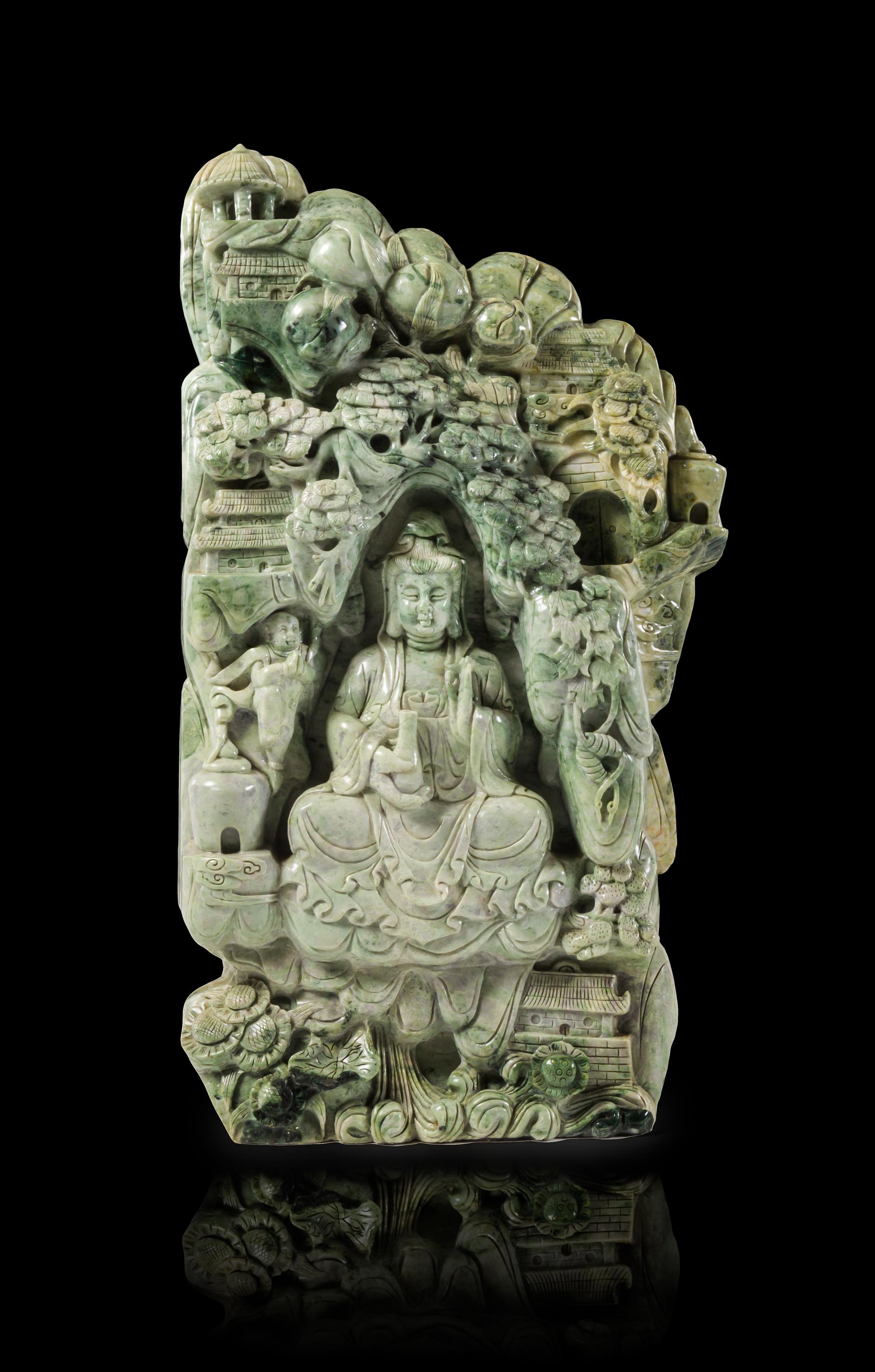 A Massive Jadeite Mountain Height 35 inches. — 20TH CENTURY