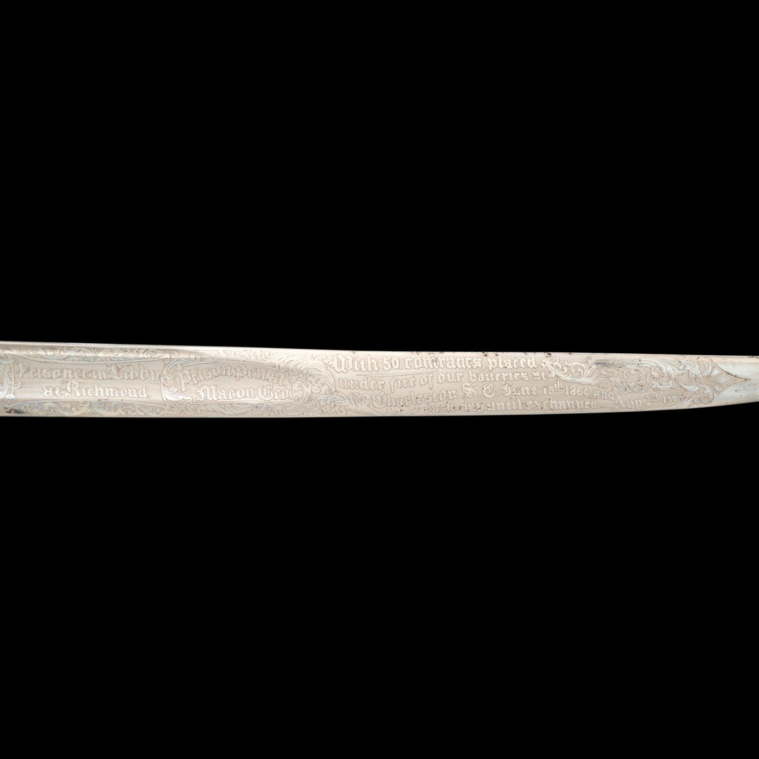 Exceptional Etched Blade Ames US Model 1850 Foot Officer Sword Presented to Colonel (General) Horace Lee & CDV - Published in Thillmann's Civil War Army Swords