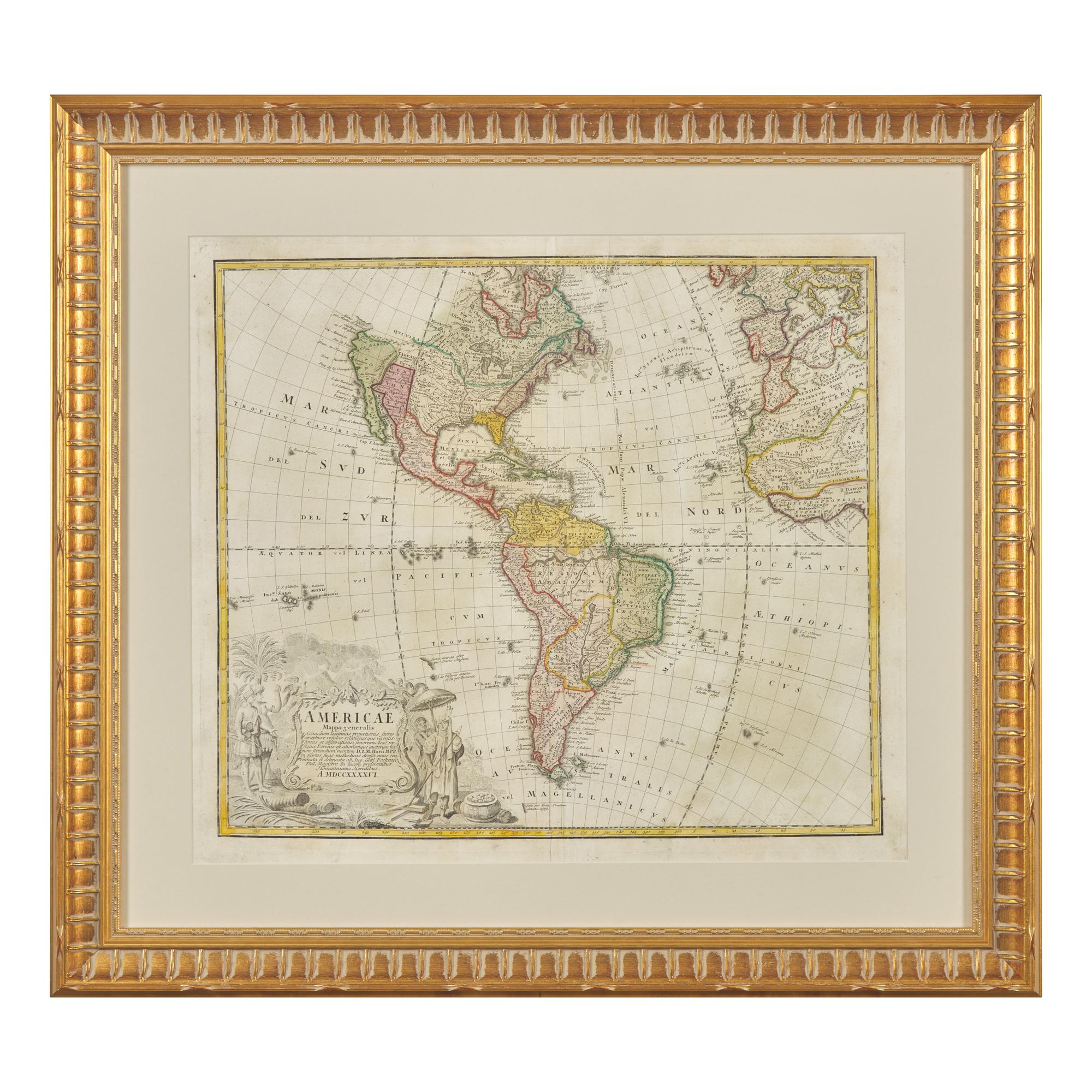 [Maps & Atlases] Americae Mappa generalis Secundum legimitas projectionis Stereiographiae regulas