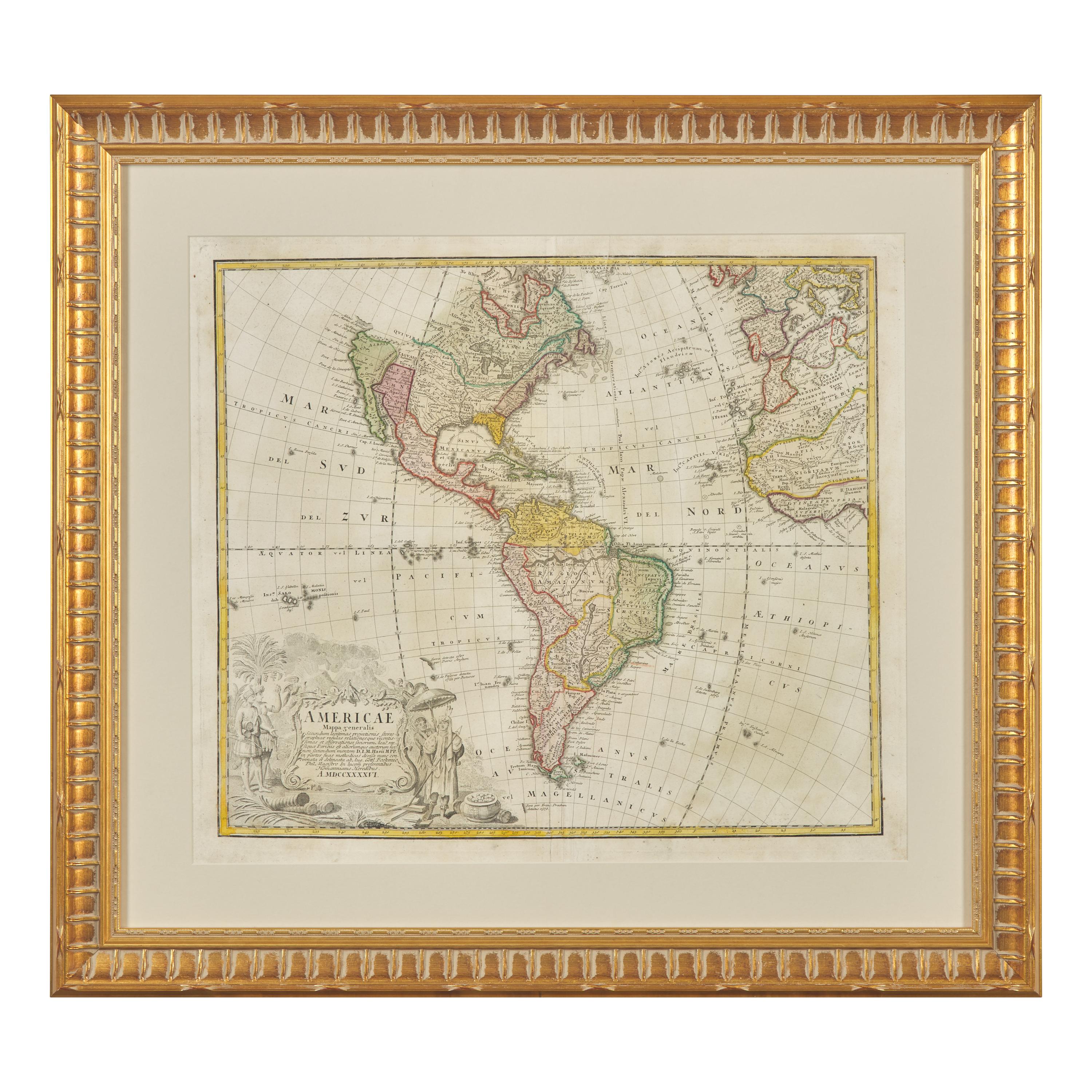 [Maps & Atlases] Americae Mappa generalis Secundum legimitas projectionis Stereiographiae regulas