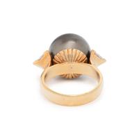 TAHITIAN CULTURED PEARL AND DIAMOND RING