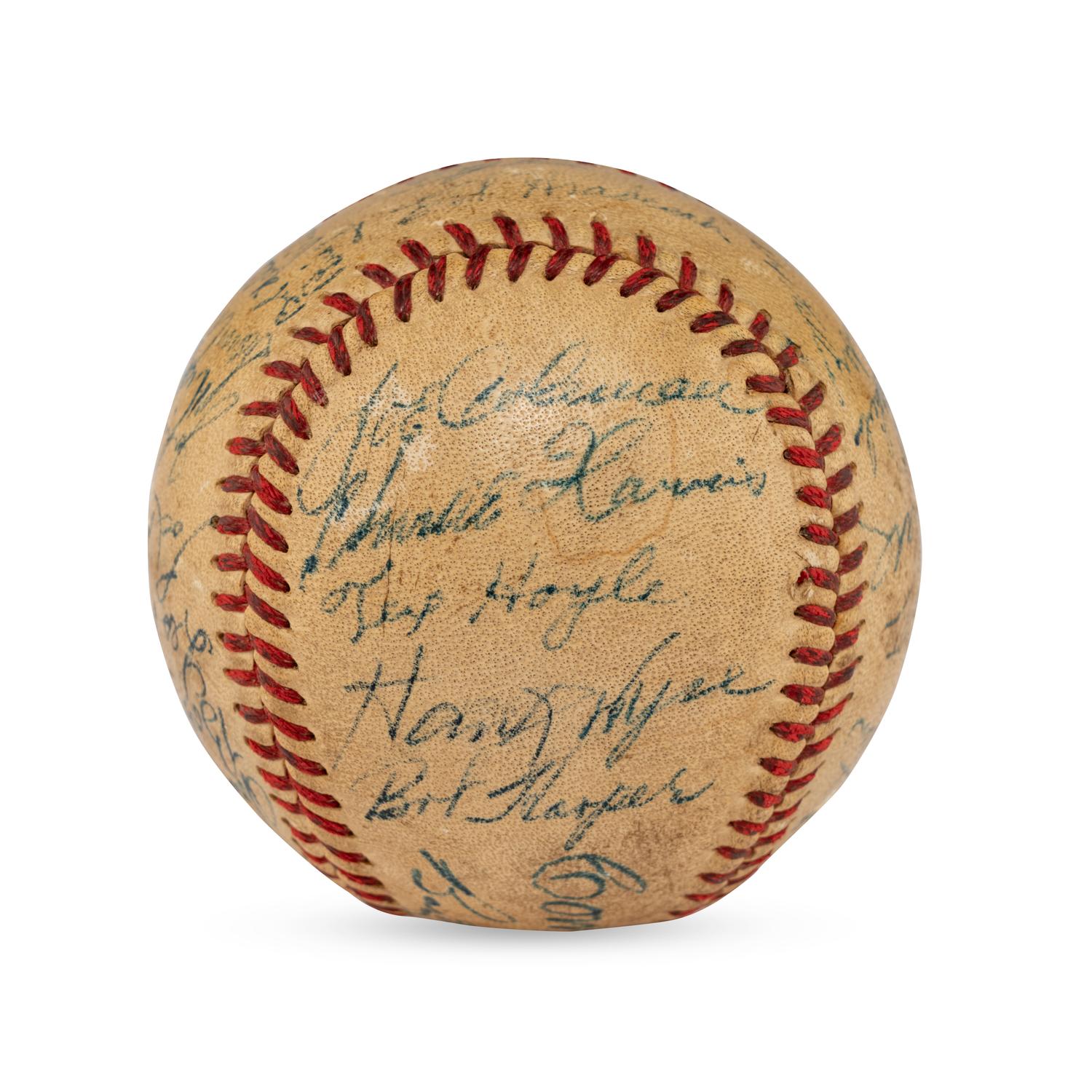 A 1951 Philadelphia Athletics Team Signed Autograph Baseball Featuring Connie Mack and Chief Bender (PSA Letter of Authenticity)