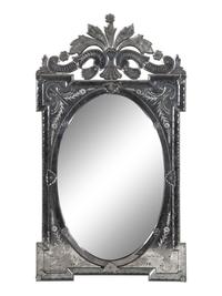 A Venetian Style Etched Glass Mirror