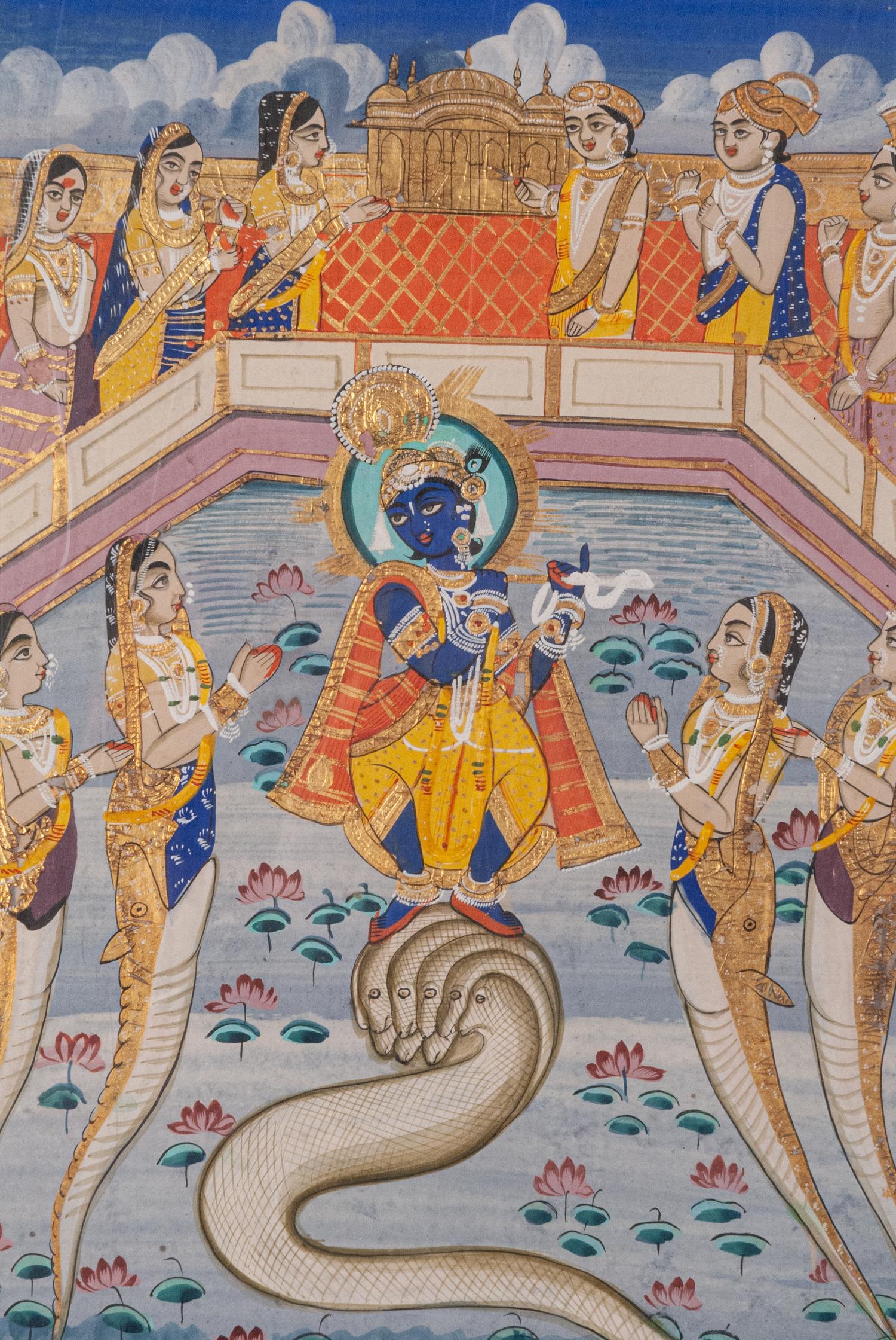 Four Indian Miniature Paintings and Manuscript Leaves