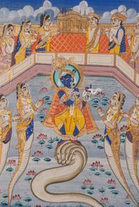 Four Indian Miniature Paintings and Manuscript Leaves