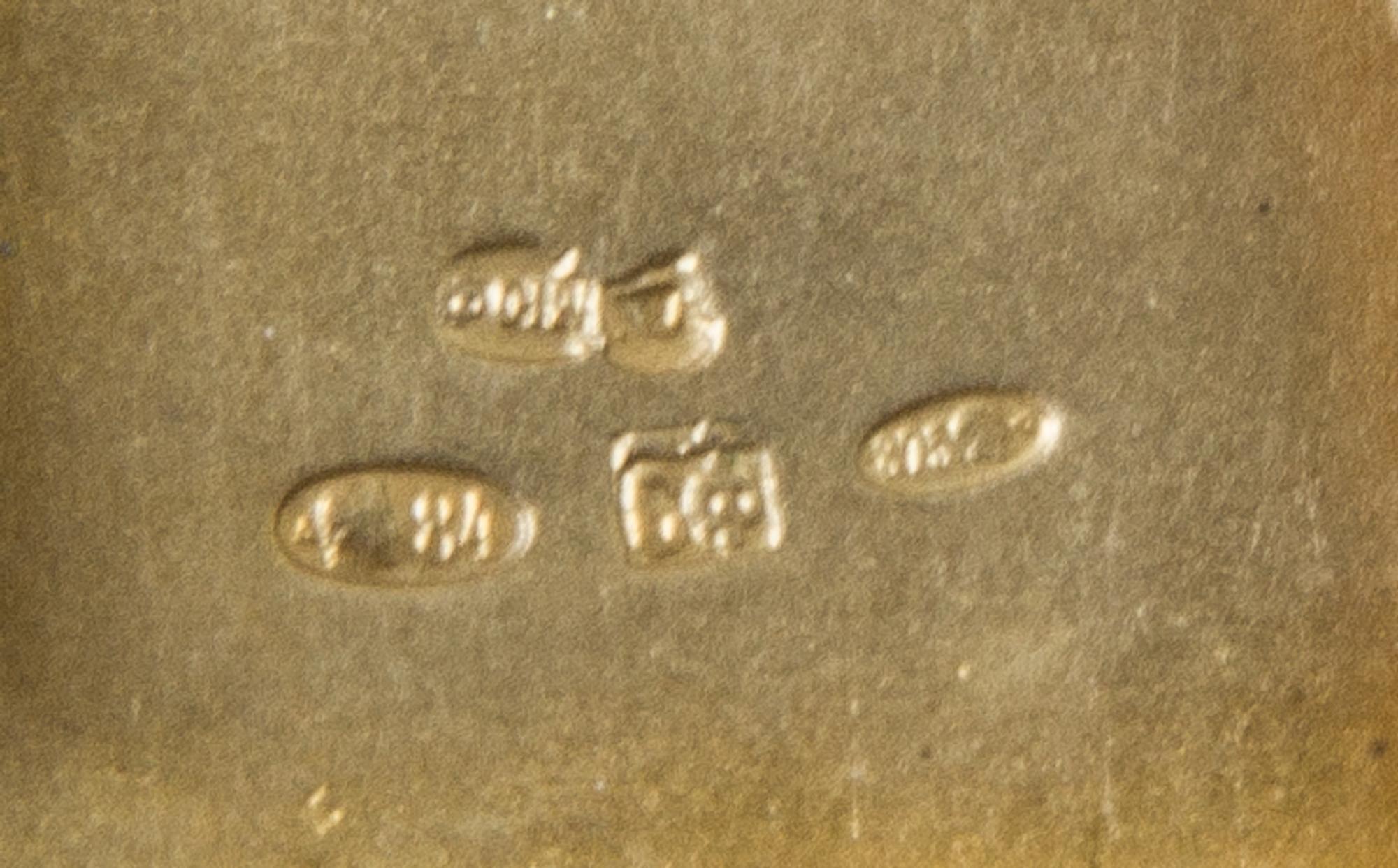 A Russian Silver Cigarette Case, Maker's Mark Cyrillic CF, obscured Artel mark, Moscow, the lid worked to show a dog, horse and sheep a