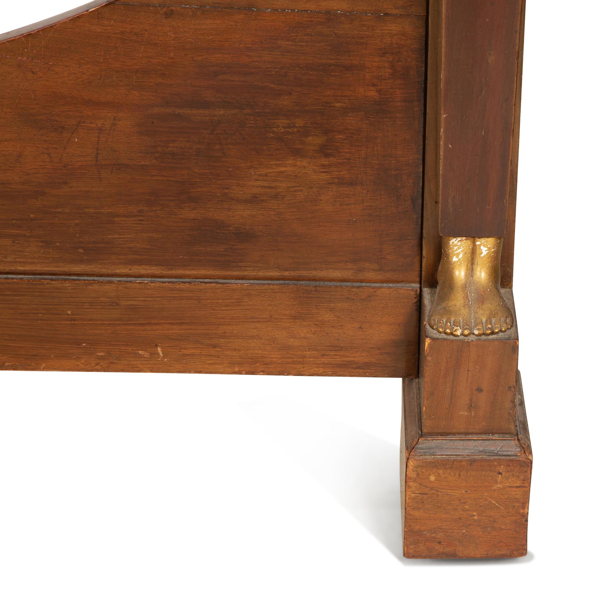 An Empire Mahogany and Parcel Gilt Day Bed