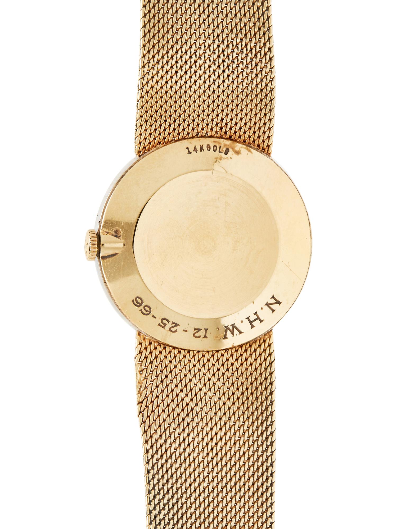 OMEGA, 14K YELLOW GOLD AND DIAMOND WATCH