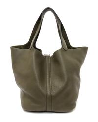 An Hermes Vert Veronese Taurillon Clemence Picotin Lock GM Handbag, 10.5" x 10.5" x 8.5".