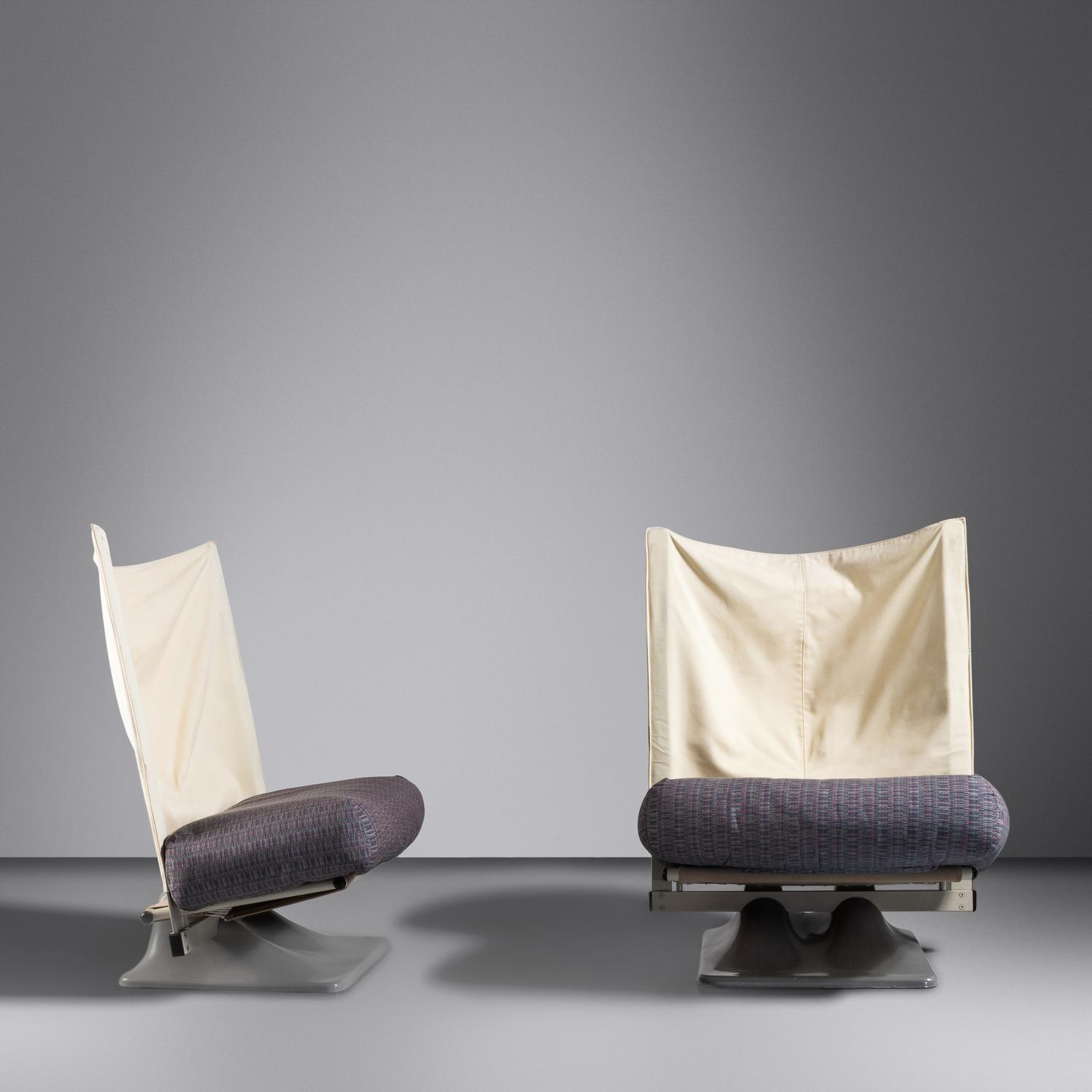 Pair of AEO Lounge Chairs, c. 1975 Archizoom Associati for Cassina, Italy
