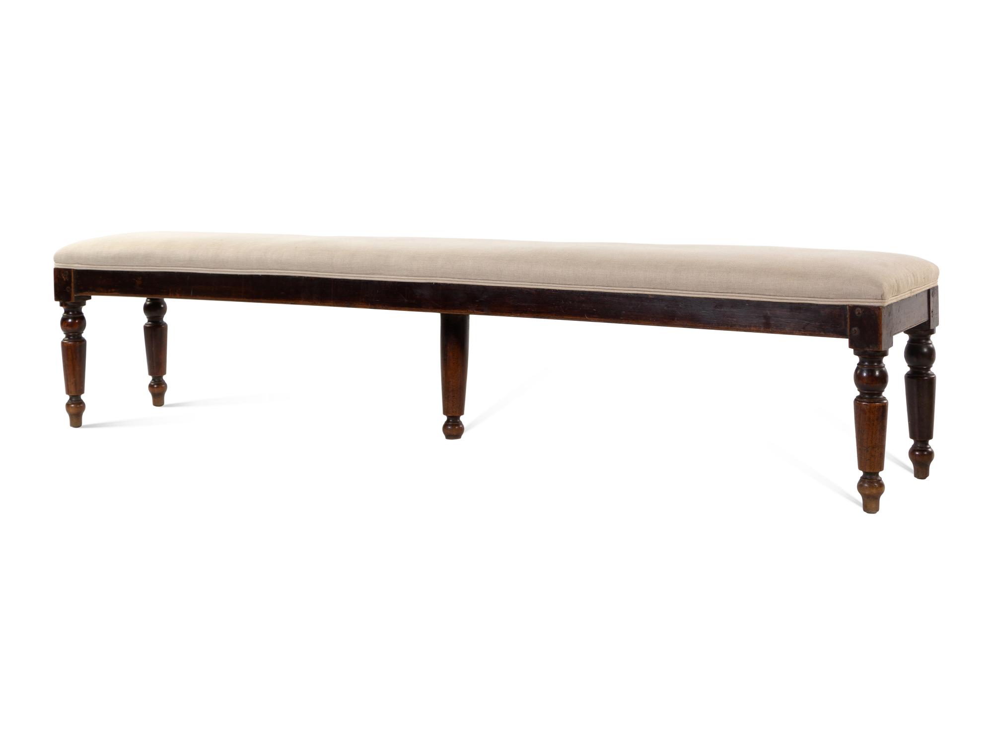 A William and Mary Style Mahogany Hall Bench