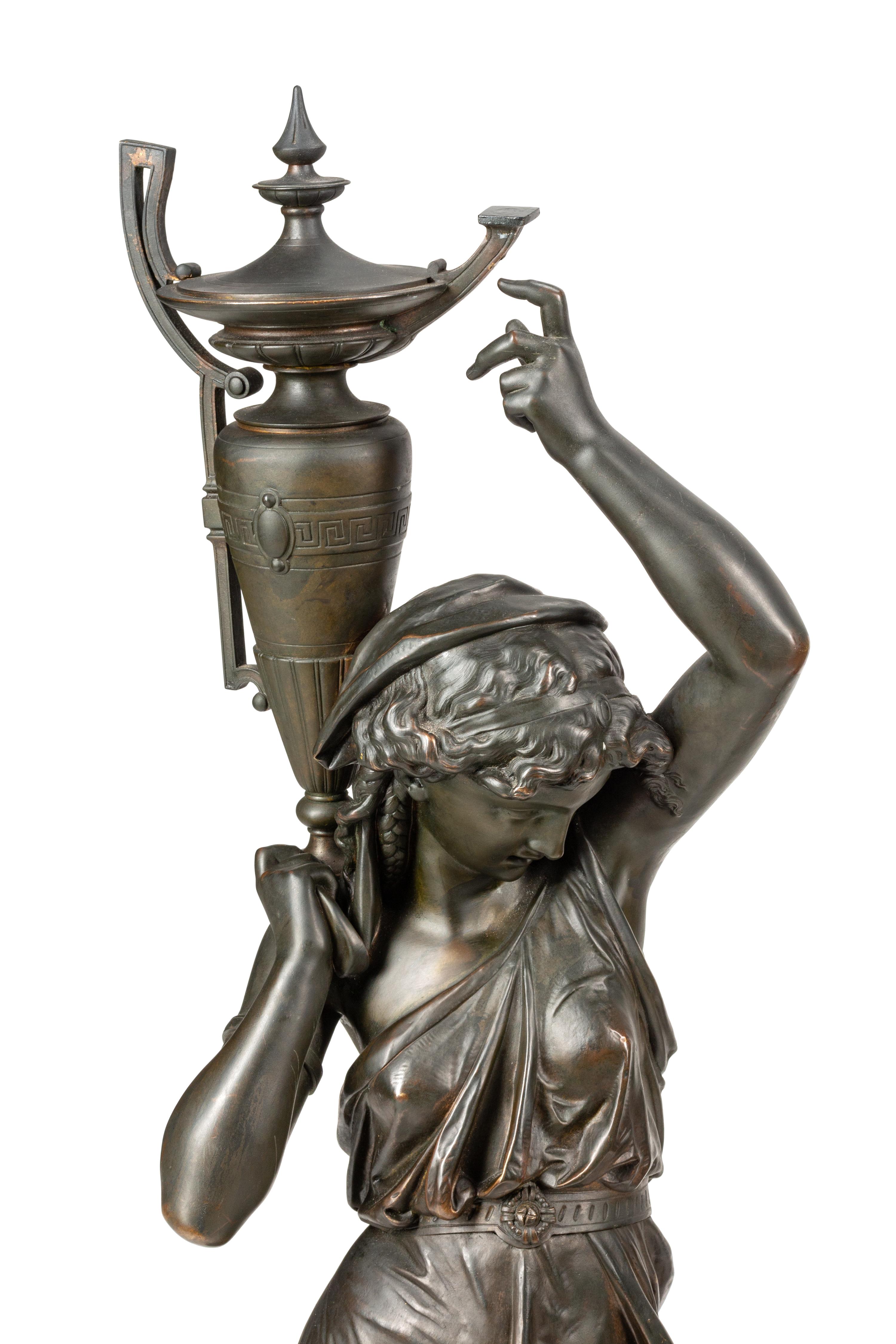 A Pair of French Bronze Figures Cast by Victor Paillard Foundry