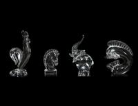 Four Steuben Glass Animal Figures