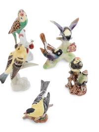 Twelve Continental Porcelain Bird Figurines