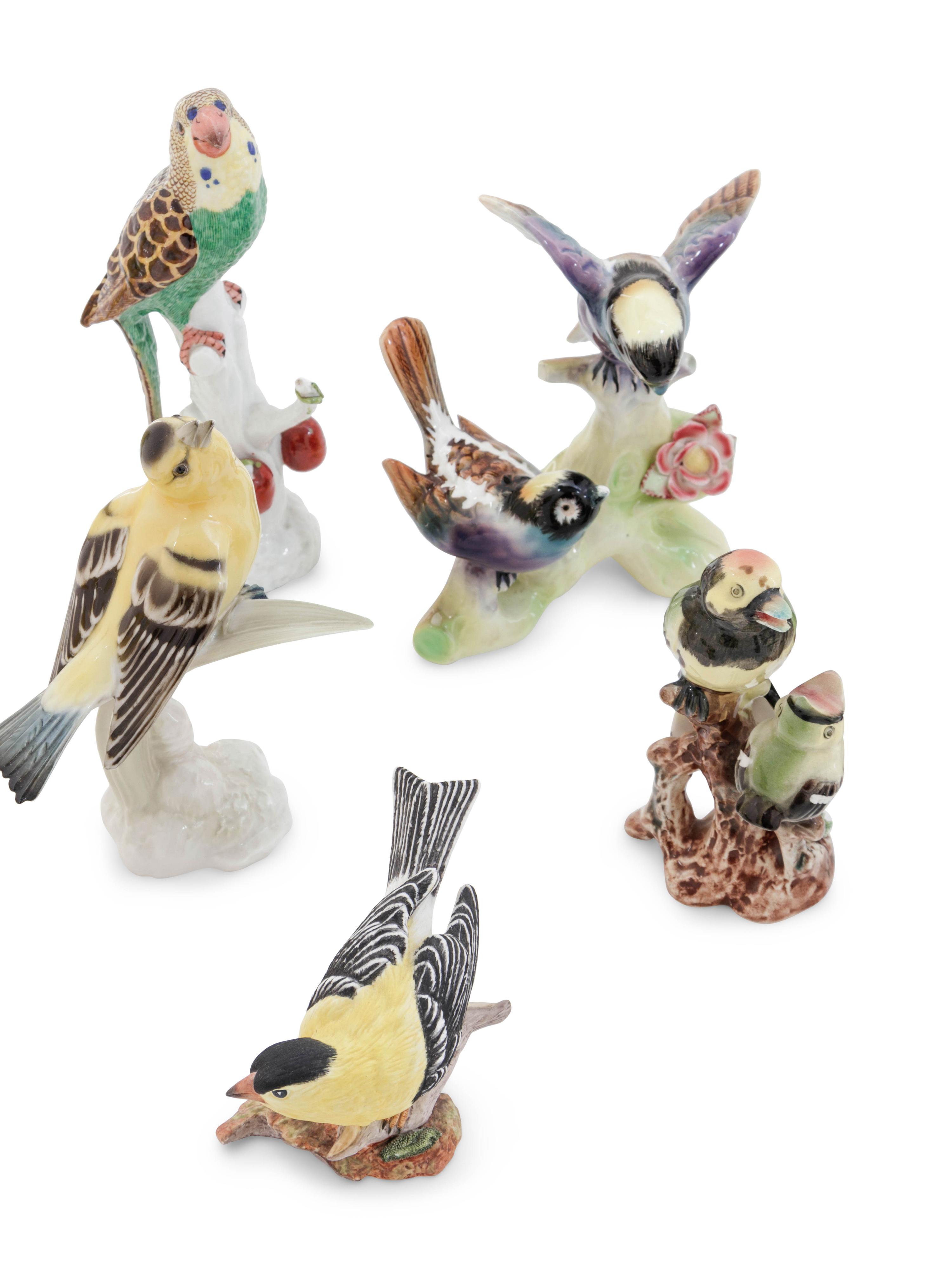 Twelve Continental Porcelain Bird Figurines