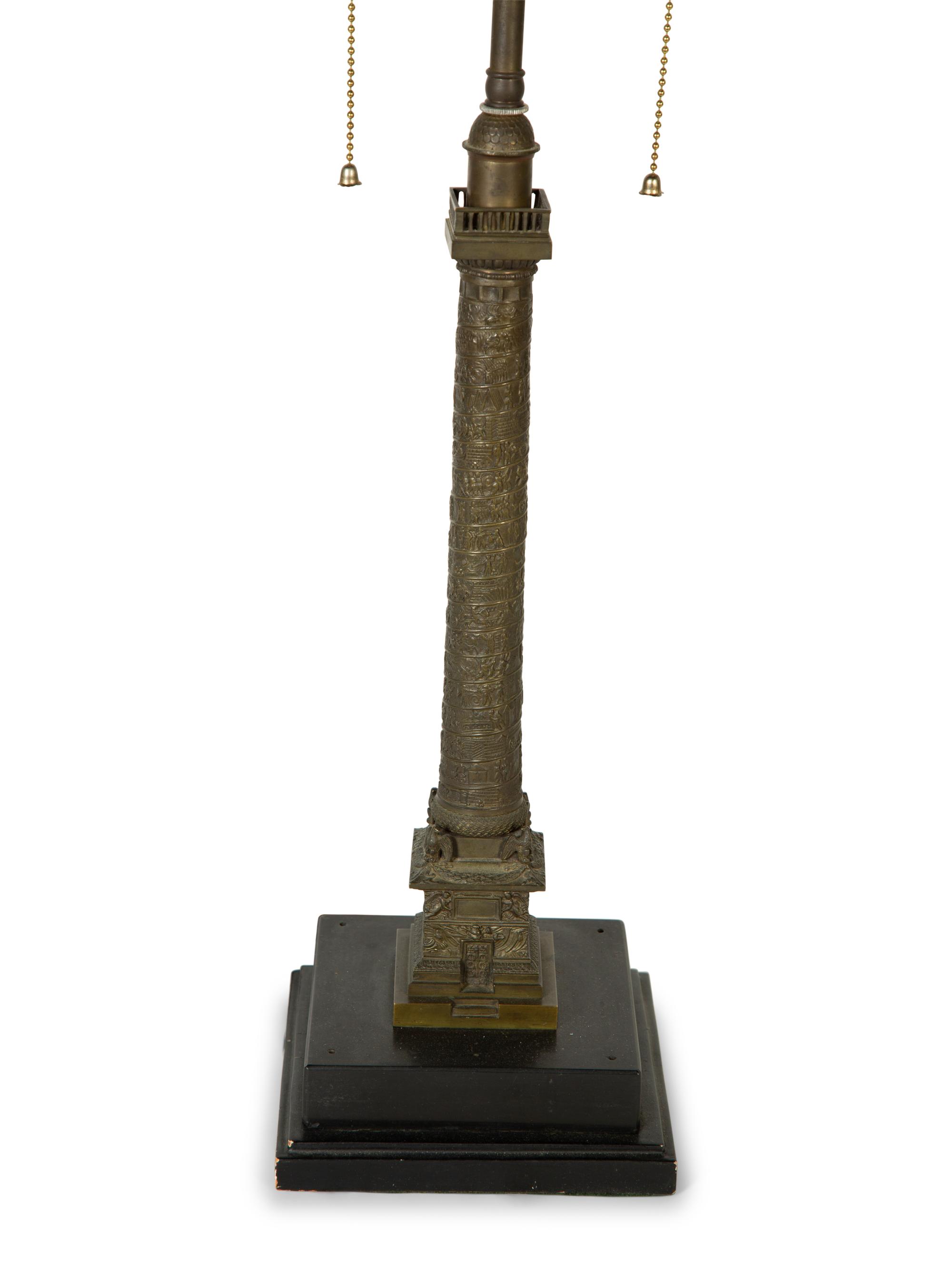 A Grand Tour Bronze Vendôme Column Mounted as a Lamp