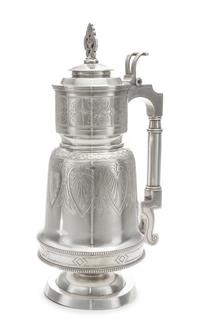 A Large Russian Silver Tankard, Johan Olsonius for Grachev, Assay of Aleksandr Frans Van Der Vliet, St. Petersburg, 1888, the hipped ba