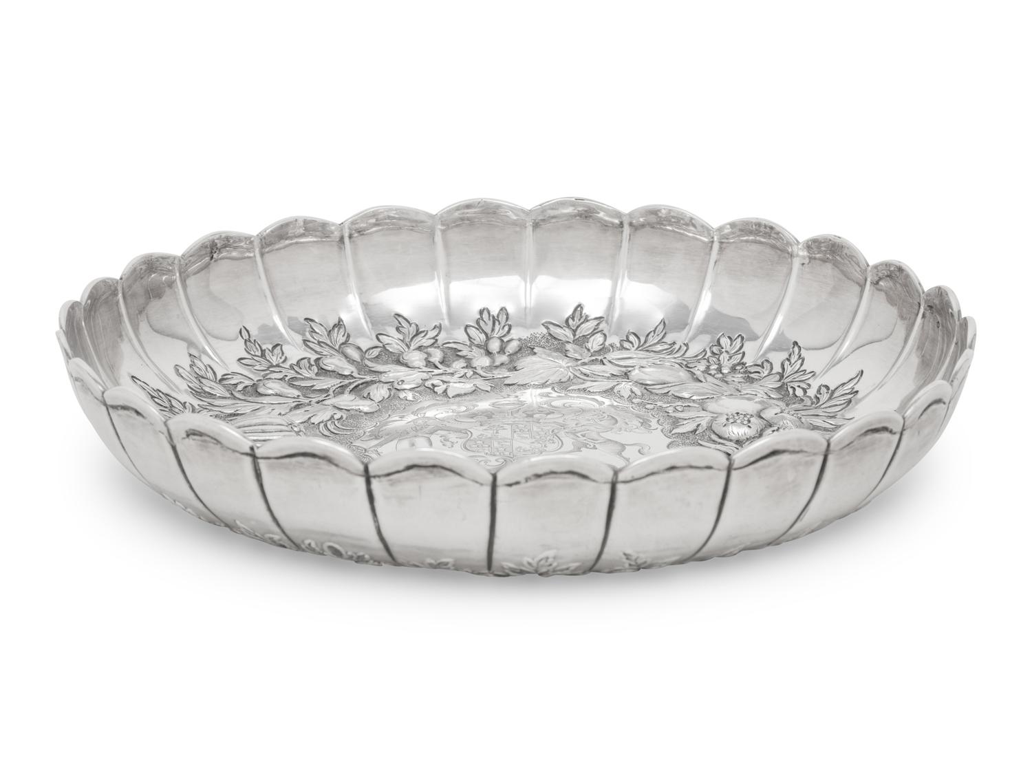 A George III Silver Armorial Sweetmeat Dish