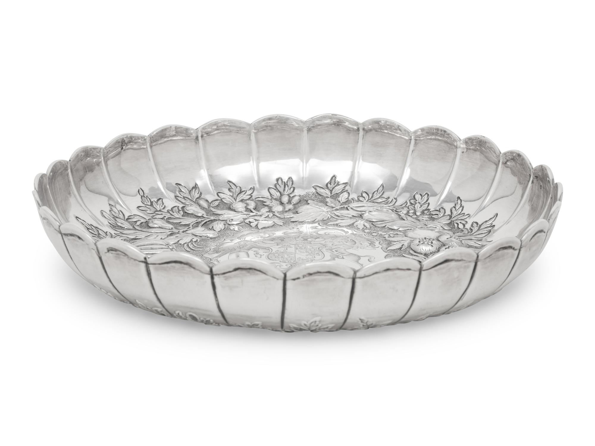 A George III Silver Armorial Sweetmeat Dish