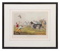 Two English Color Aquatints Height 16 1/4 x width 19 1/2 inches (framed).