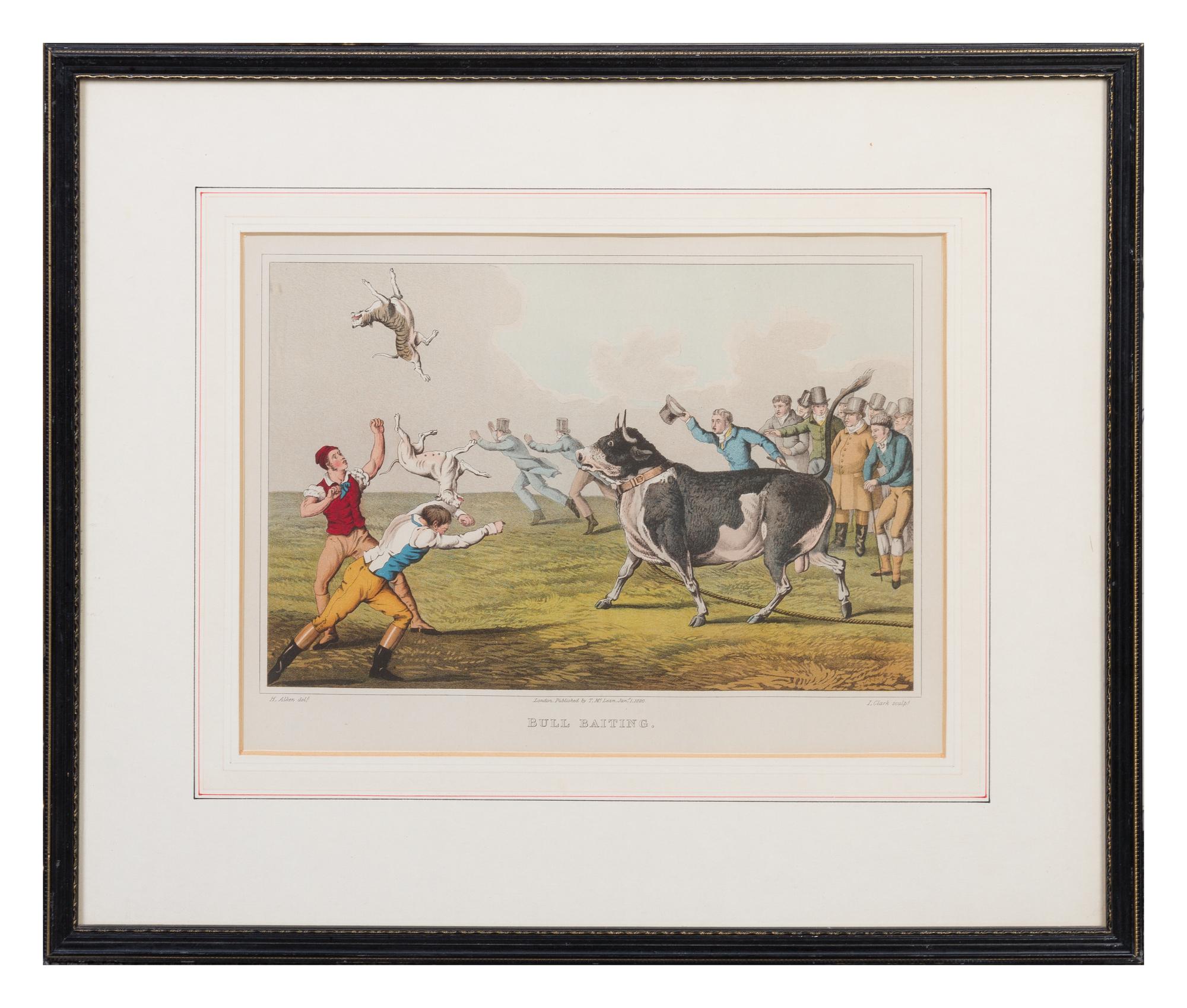 Two English Color Aquatints Height 16 1/4 x width 19 1/2 inches (framed).