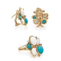 YELLOW GOLD, DIAMOND, AND HARDSTONE SET
