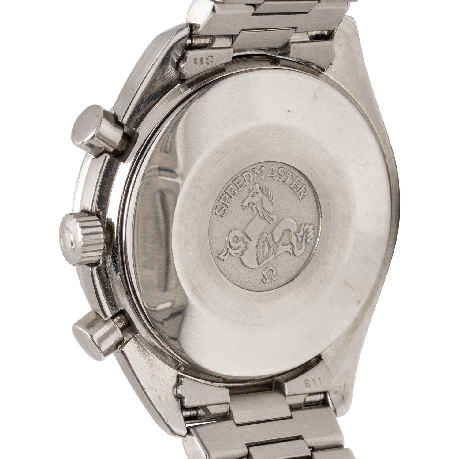 OMEGA, STAINLESS STEEL 'SPEEDMASTER REDUCED' WATCH WITH OMEGA BRACELET