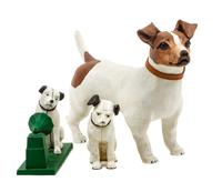Three Dog Figures of Various Breed Width of widest 16 1/2 inches.