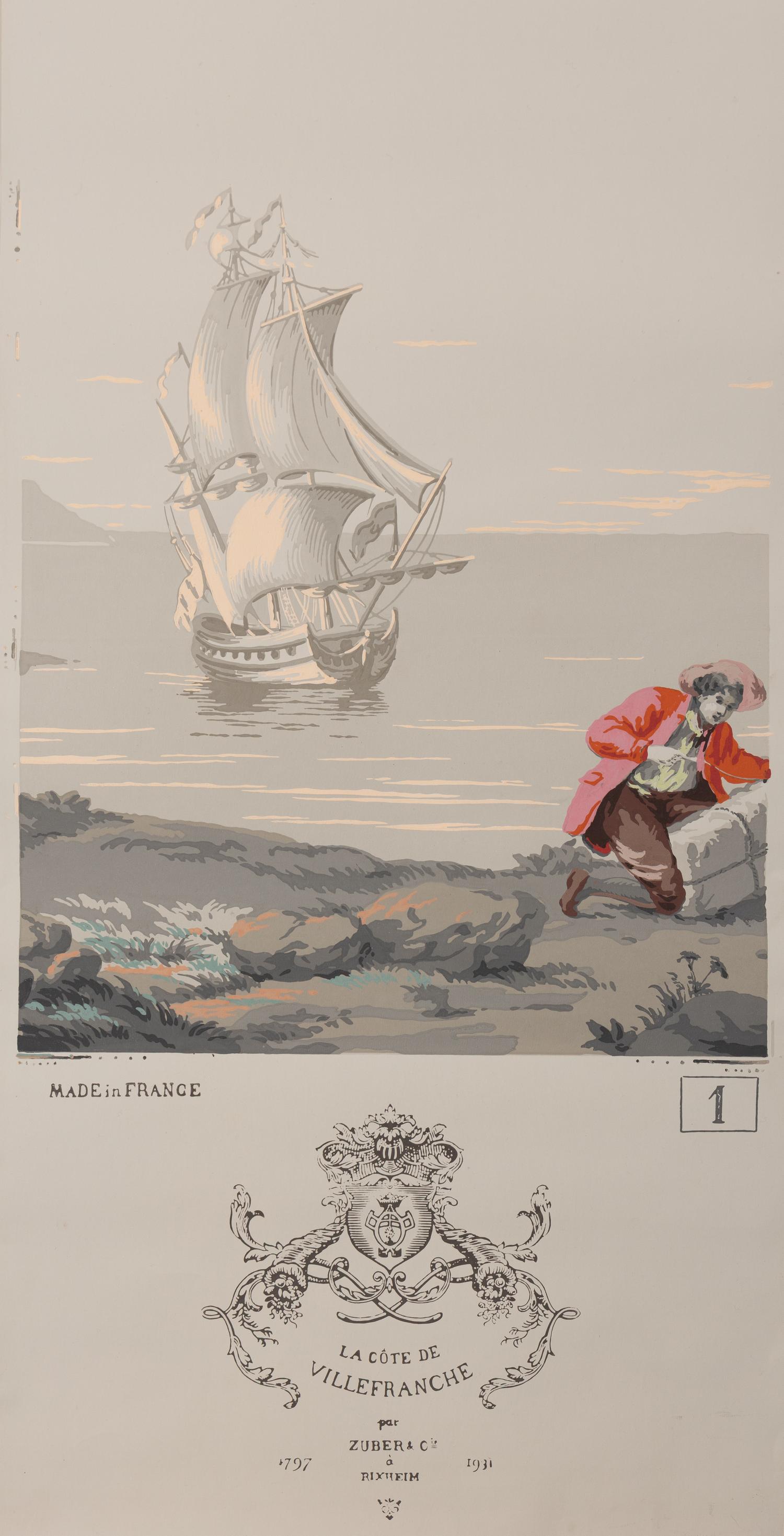 A Complete Set of Fourteen Zuber et Cie. La Cote de Villefranche Wallpaper Panels