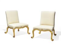 A pair of Rose Tarlow "Kent" giltwood slipper chairs, contemporary