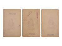 [INDIAN WARS]. 3 cabinet cards of Ute Chiefs involved with the Battle of Milk Creek, incl. Chiefs Canavish (Johnson), Quinkent (Douglass), and Colorow. Denver, CO: W.G. Chamberlain, ca 1870s.