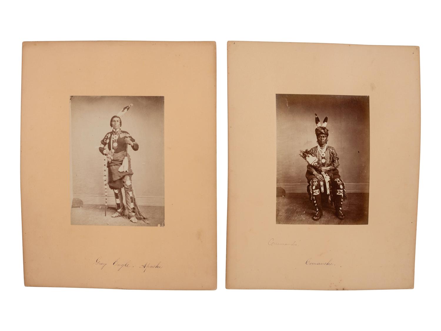 SHINDLER, Antonio Zeno (1823-1899), photographer. A group of 8 albumen photographs of Sac & Fox, Iowa, and Kaw Indians. [Washington, DC, ca 1868-1869].