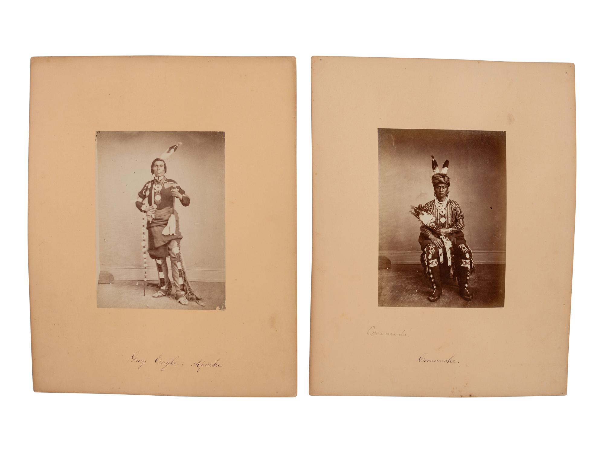 SHINDLER, Antonio Zeno (1823-1899), photographer. A group of 8 albumen photographs of Sac & Fox, Iowa, and Kaw Indians. [Washington, DC, ca 1868-1869].