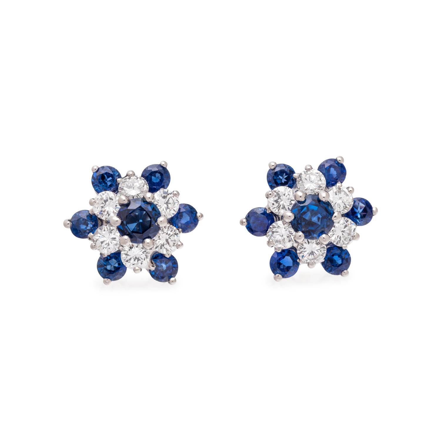 SAPPHIRE AND DIAMOND EARRINGS