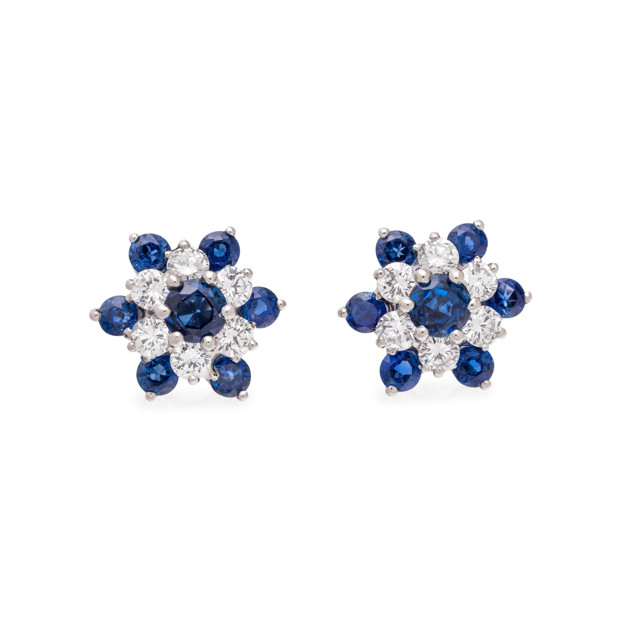 SAPPHIRE AND DIAMOND EARRINGS