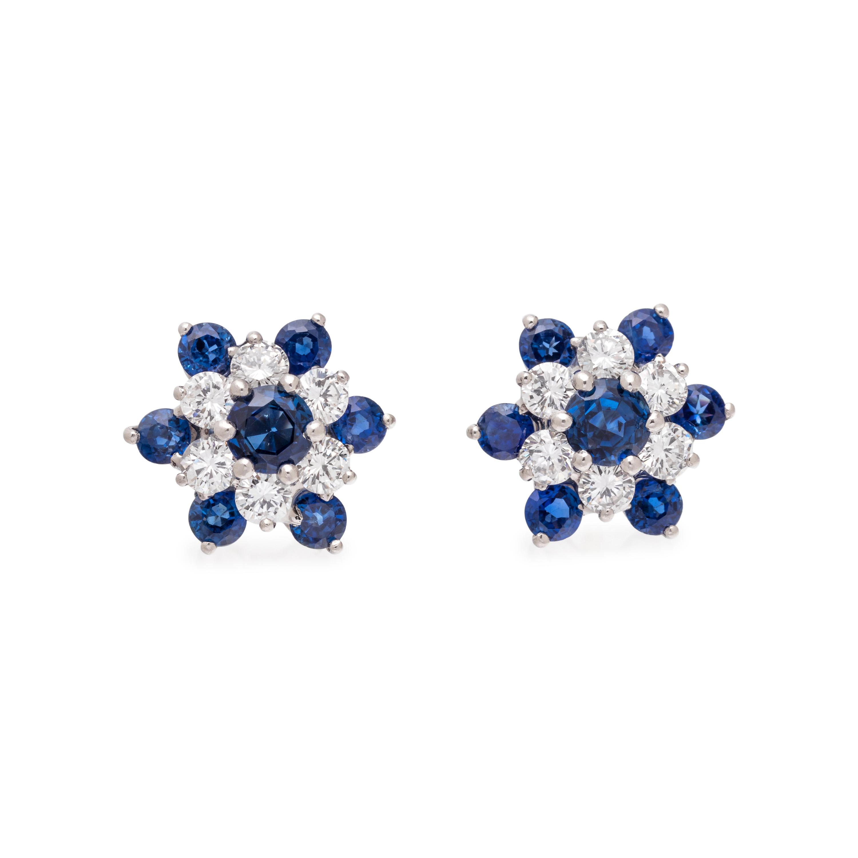 SAPPHIRE AND DIAMOND EARRINGS