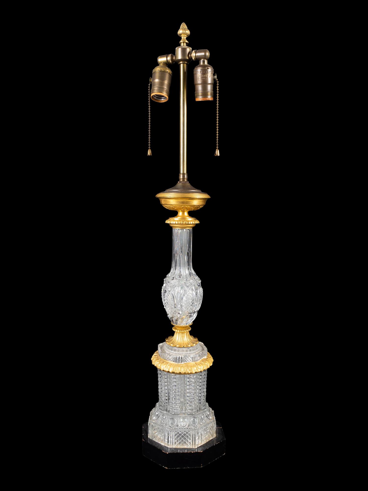 An Austrian Gilt Bronze Mounted Cut Crystal Table Lamp — 20TH CENTURY