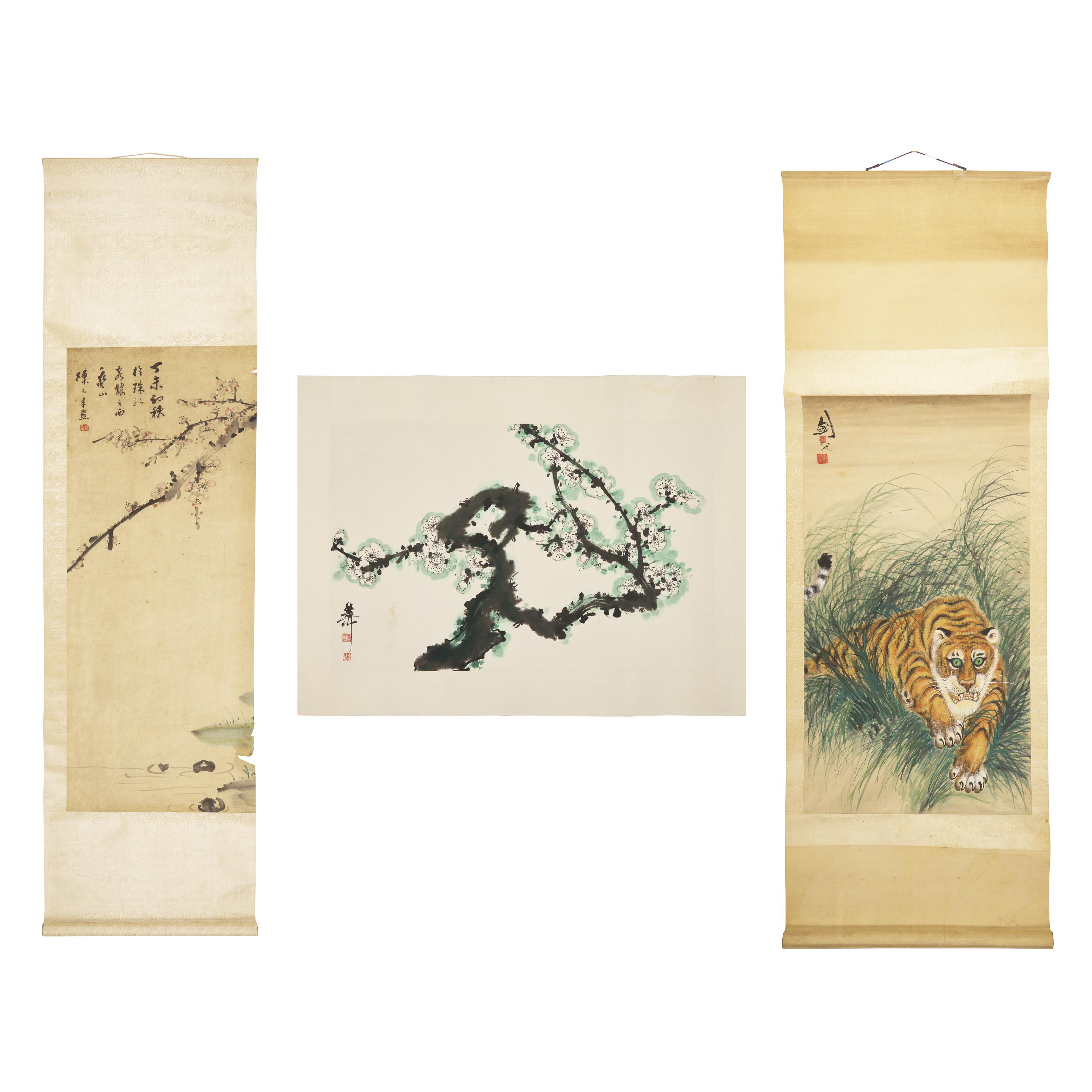 Three Chinese Paintings — 謝稚柳（款），高奇峰（款）及其他