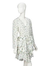 LOUIS VUITTON, FLORAL SILK RUFFLE DRESS