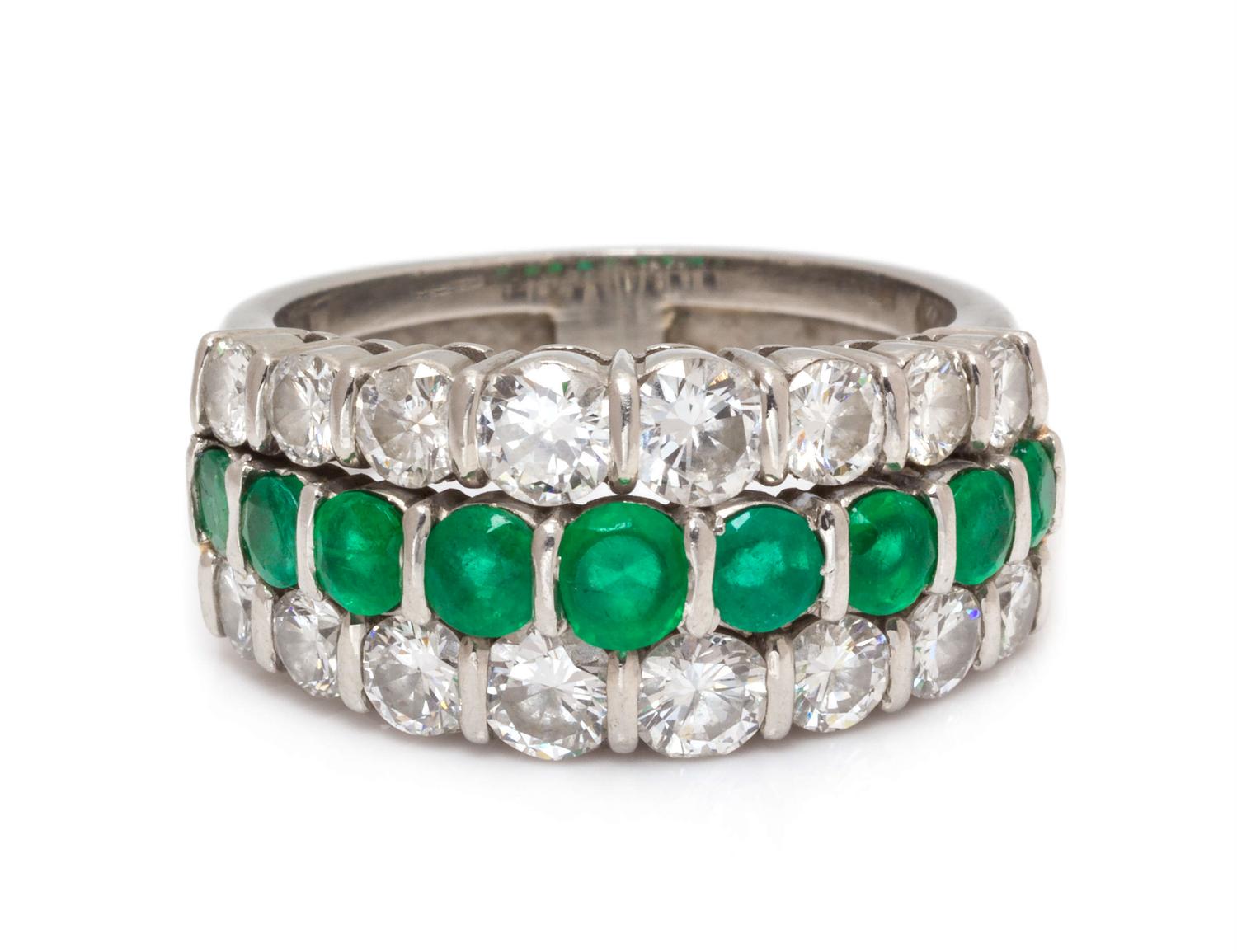 A Platinum, Diamond and Emerald Ring, Tiffany & Co.,