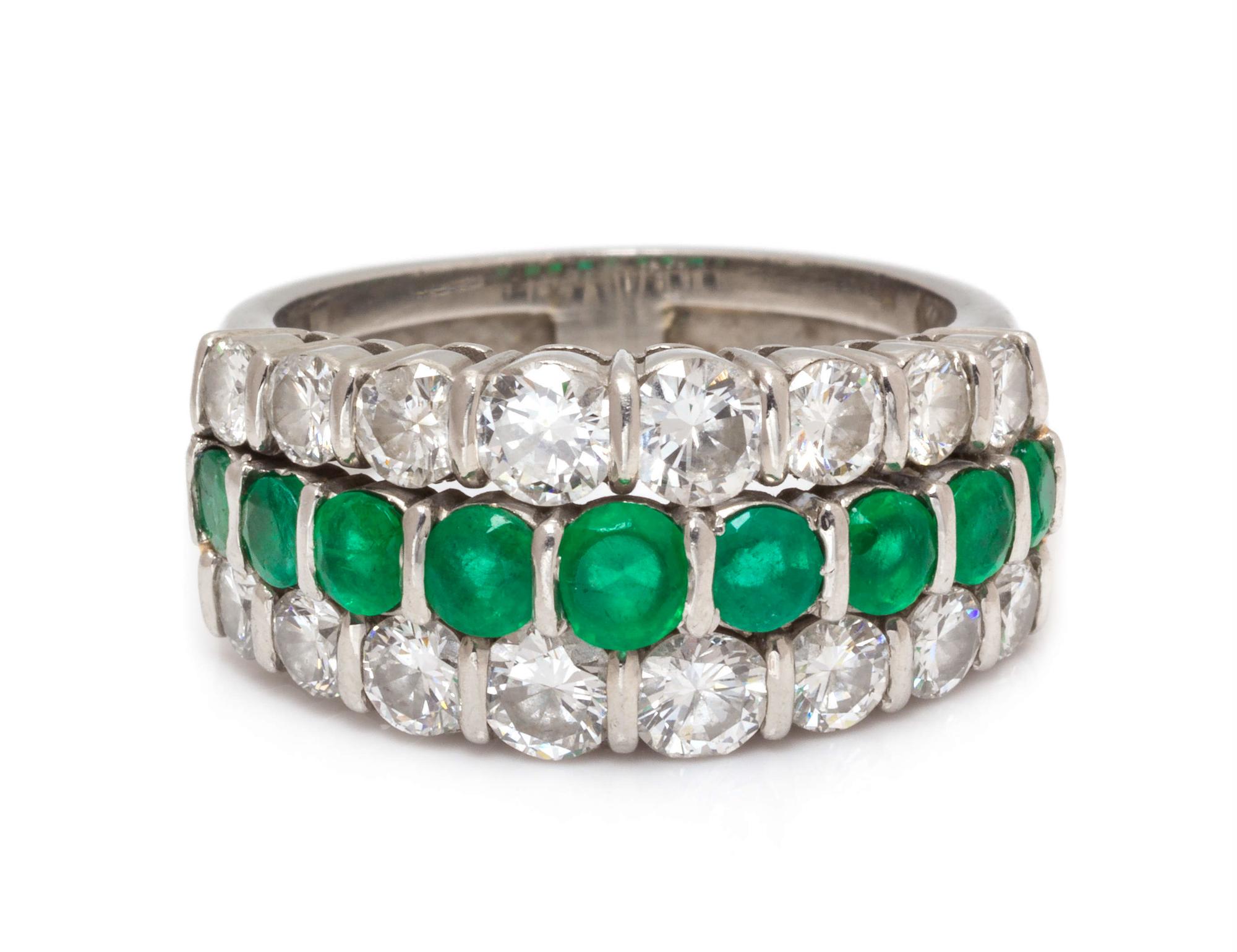 A Platinum, Diamond and Emerald Ring, Tiffany & Co.,