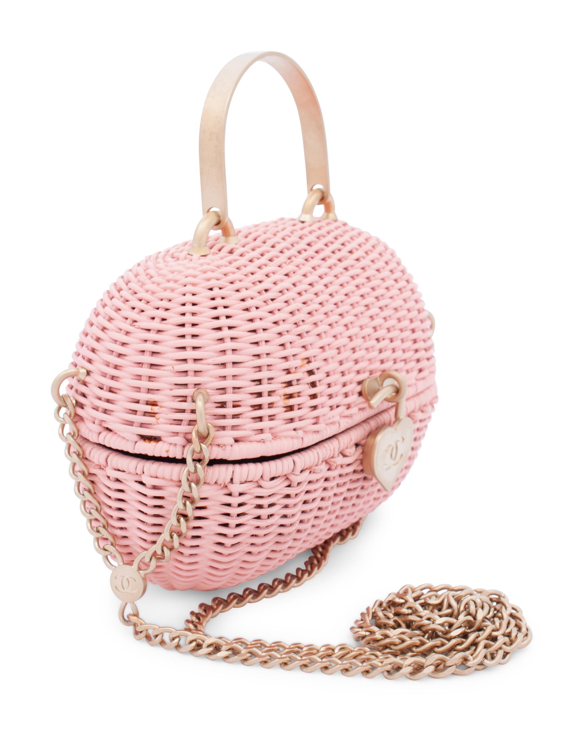 Chanel Pink Woven Rattan Bag, 2004-05