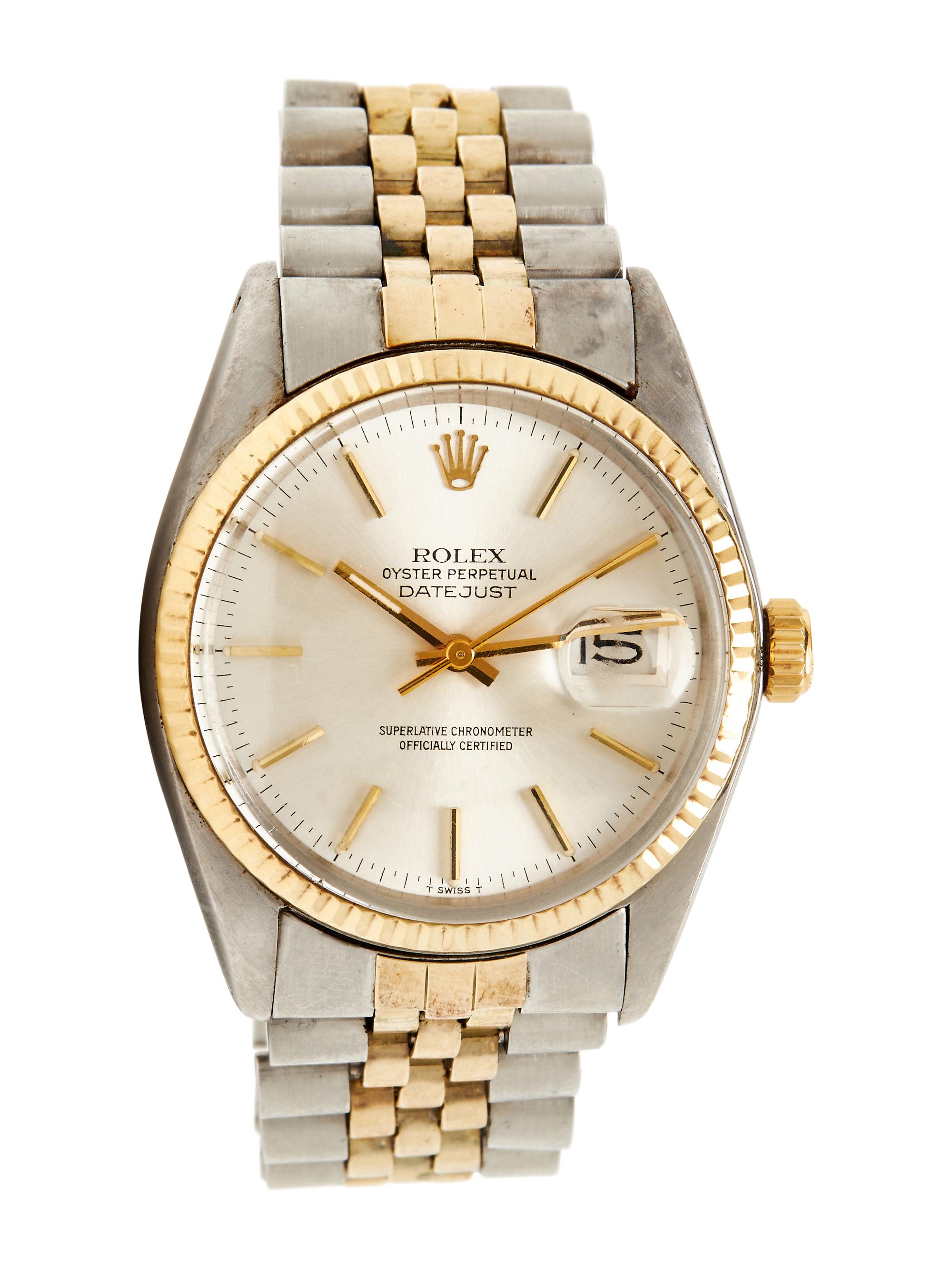 ROLEX, REF. 16013 STAINLESS STEEL AND YELLOW GOLD 'OYSTER PERPETUAL DATEJUST' WATCH