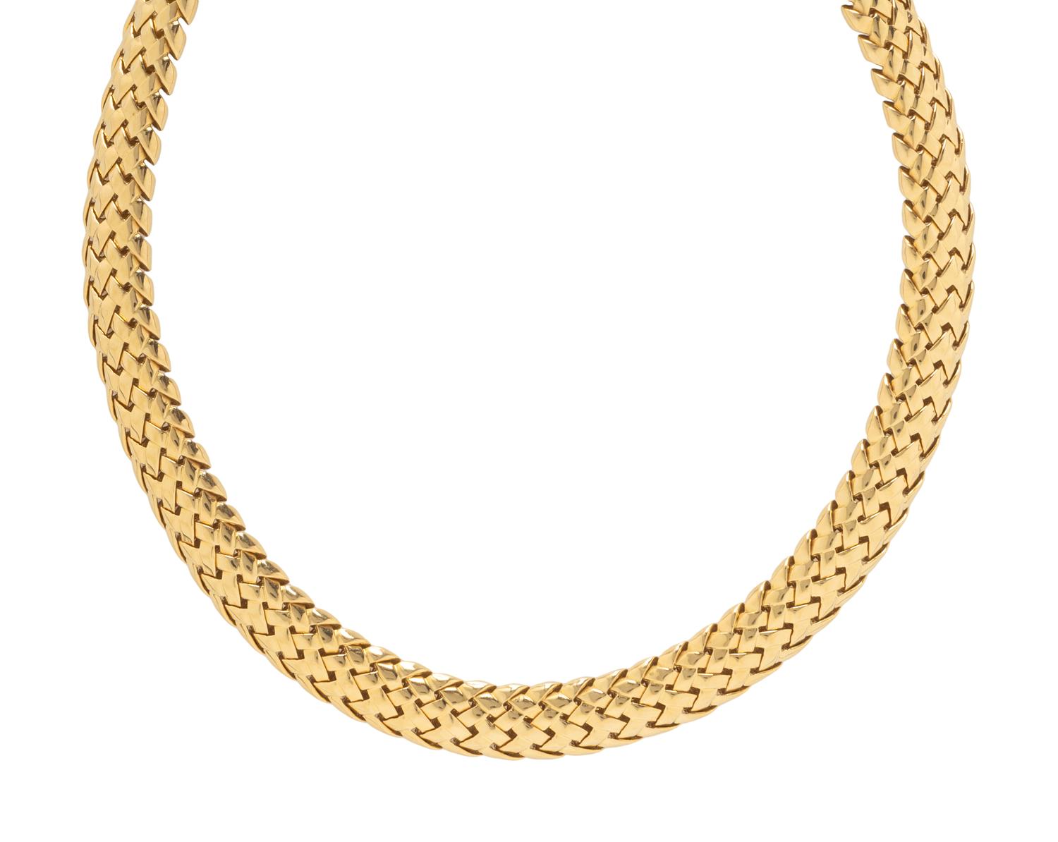 TIFFANY & CO., YELLOW GOLD 'VANNERIE' NECKLACE