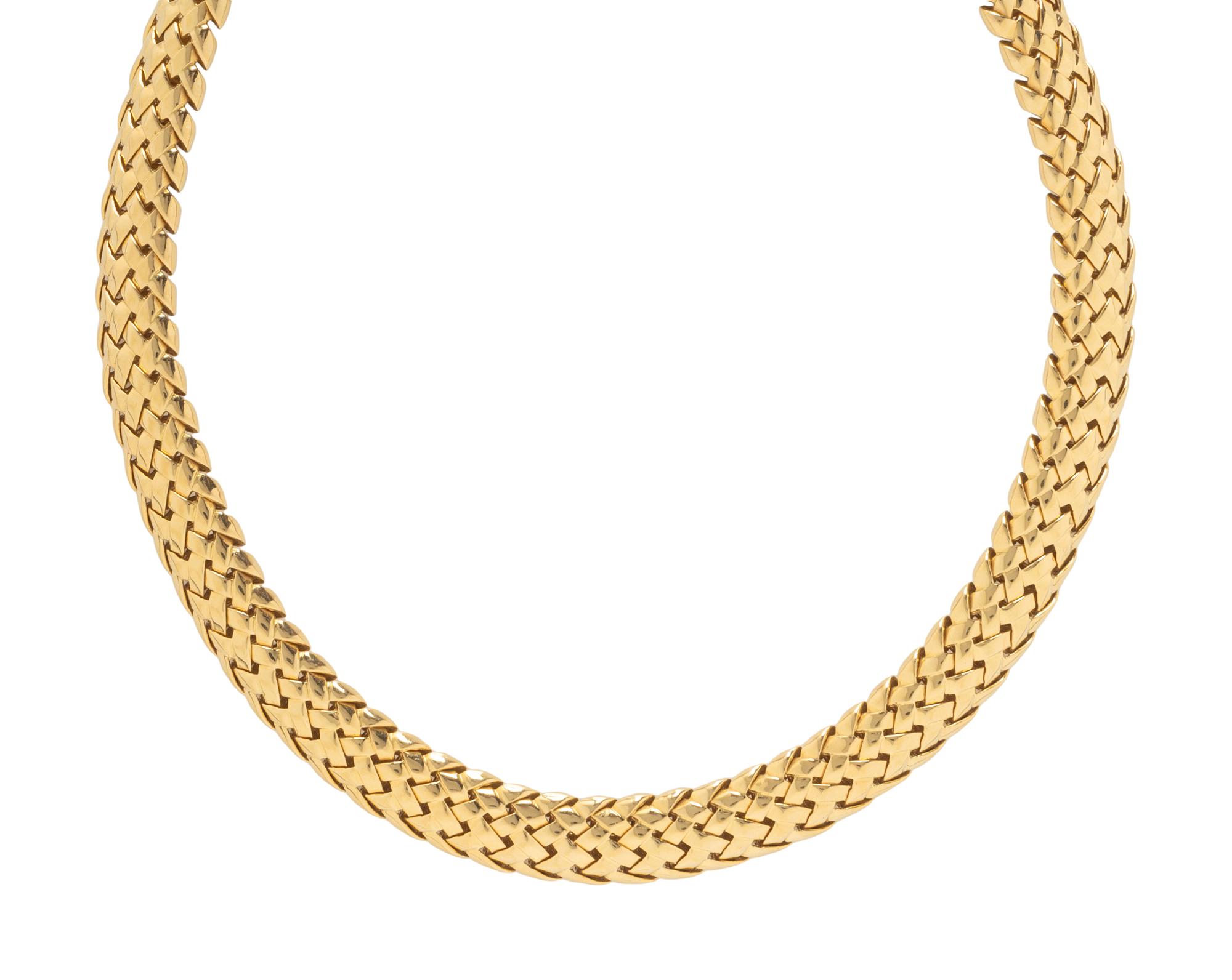 TIFFANY & CO., YELLOW GOLD 'VANNERIE' NECKLACE