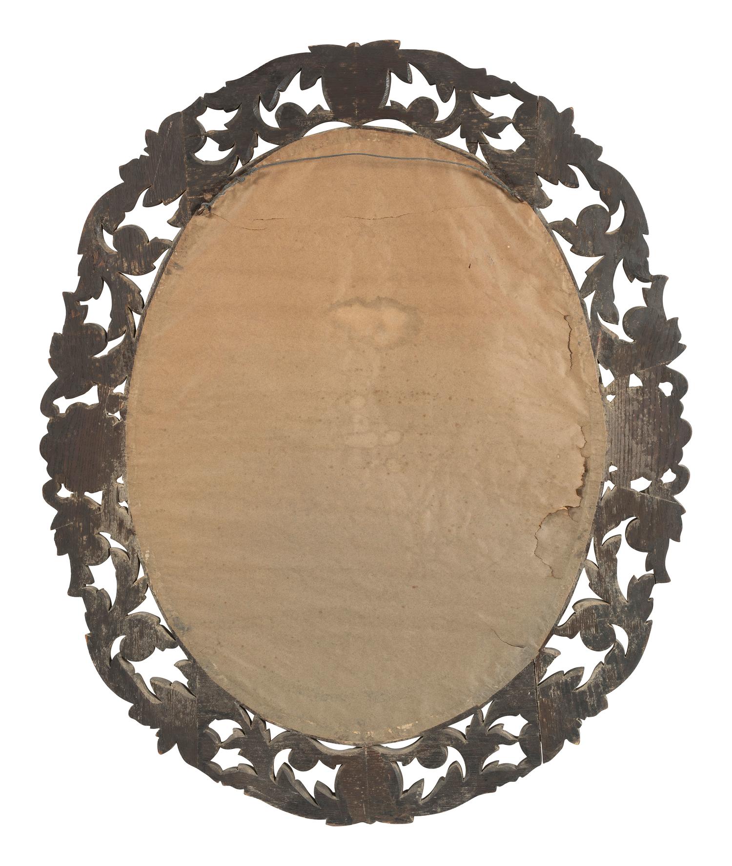 A Carved and Stained Pine Baroque Style Hall Mirror