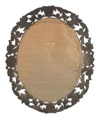 A Carved and Stained Pine Baroque Style Hall Mirror